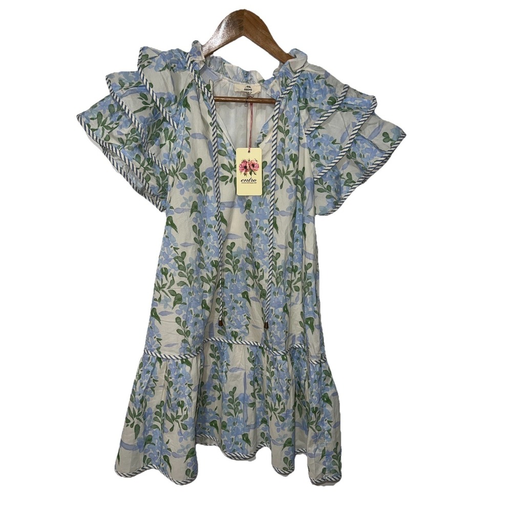 B26/(10)Entro Floral Marlan Ruffle Mini Dress Size Small